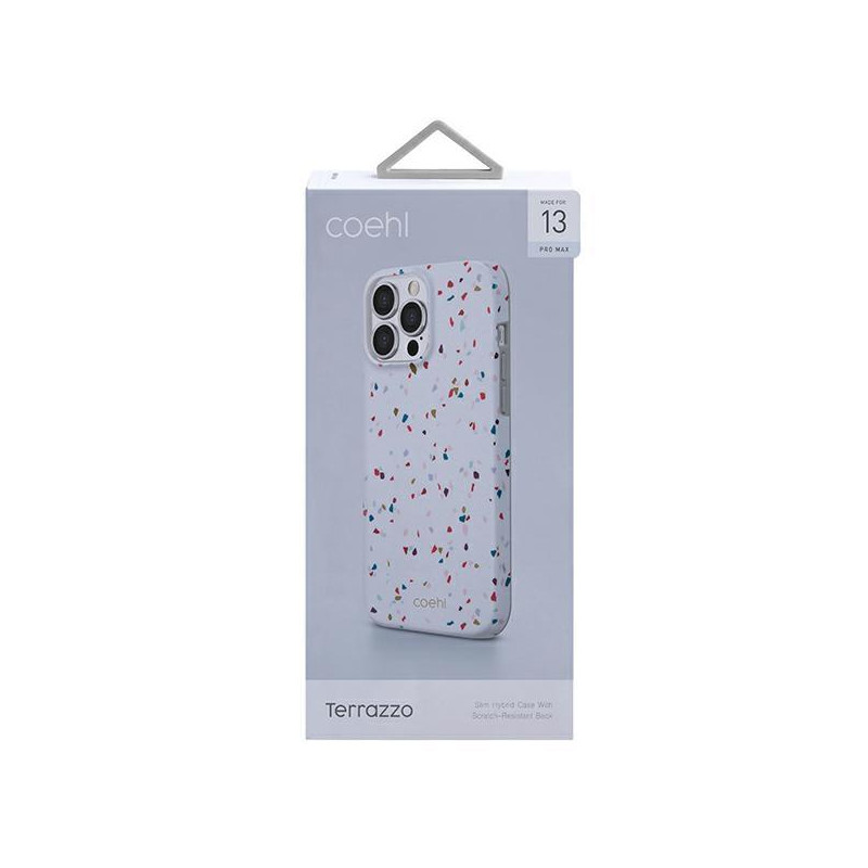 Uniq Coehl Terrazzo dėklas, skirtas iPhone 13 Pro Max - baltas