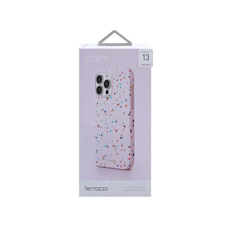 Uniq Coehl Terrazzo dėklas, skirtas iPhone 13 Pro Max - rožinis