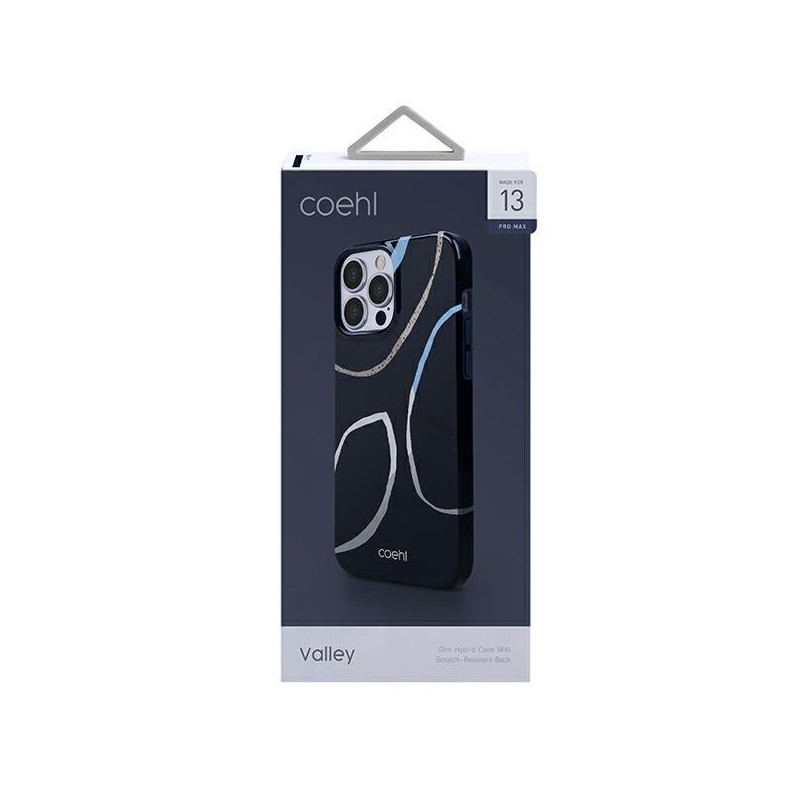 Uniq Coehl Valley dėklas, skirtas iPhone 13 Pro Max – tamsiai mėlynas