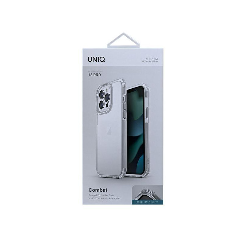 Uniq Combat dėklas, skirtas iPhone 13 Pro / iPhone 13 - skaidrus