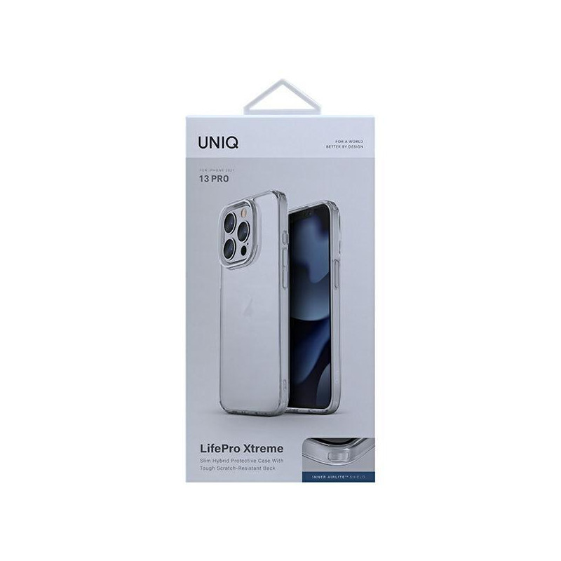 Uniq LifePro Xtreme dėklas, skirtas iPhone 13 Pro / iPhone 13 - skaidrus