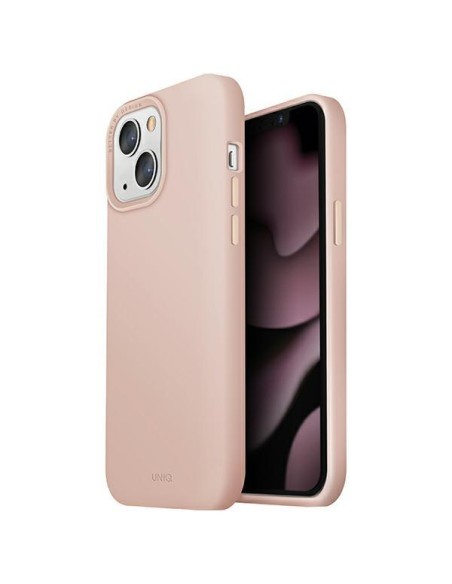 UNIQ Lino Hue MagSafe dėklas iPhone 13 - rožinis UNIQ Lino Hue MagSafe dėklas iPhone 13 - rožinis
