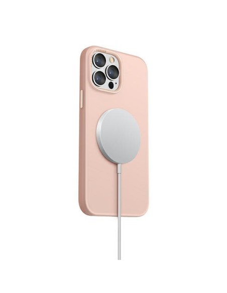 UNIQ Lino Hue MagSafe dėklas iPhone 13 - rožinis UNIQ Lino Hue MagSafe dėklas iPhone 13 - rožinis