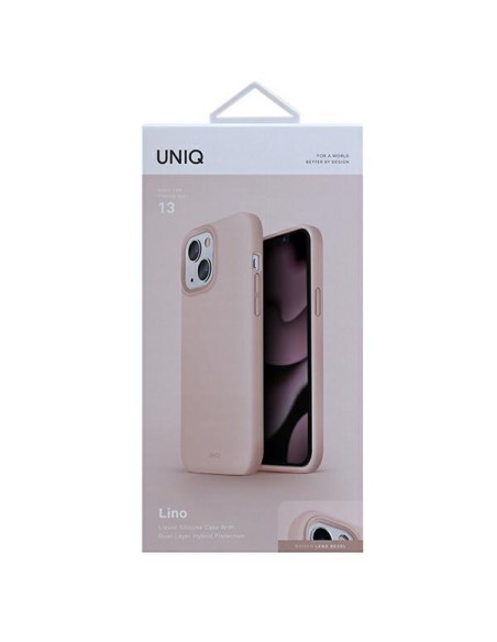 Uniq Lino dėklas iPhone 13 - rožinis