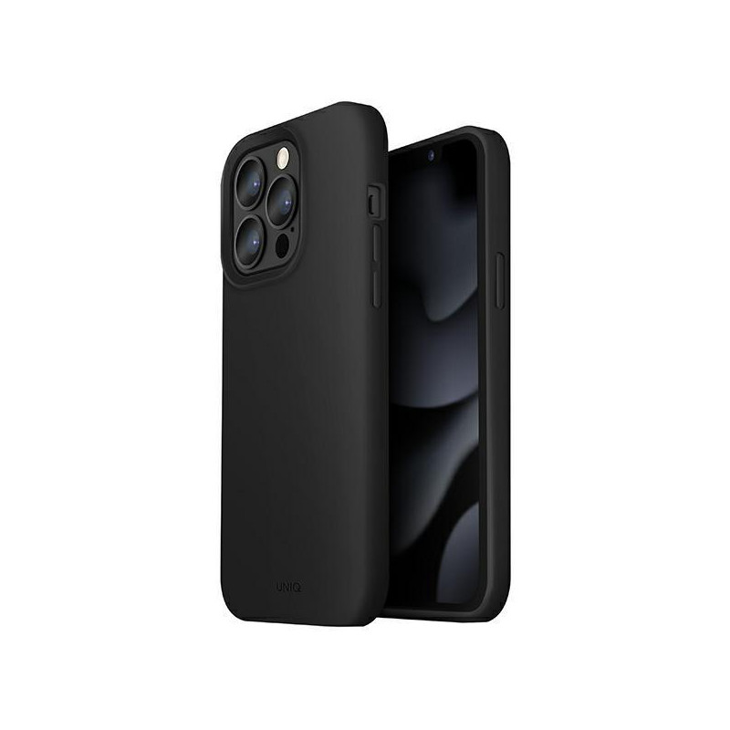 Uniq Lino dėklas, skirtas iPhone 13 Pro Max - juodas Uniq Lino dėklas, skirtas iPhone 13 Pro Max - juodas