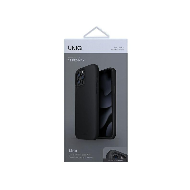 Uniq Lino dėklas, skirtas iPhone 13 Pro Max - juodas