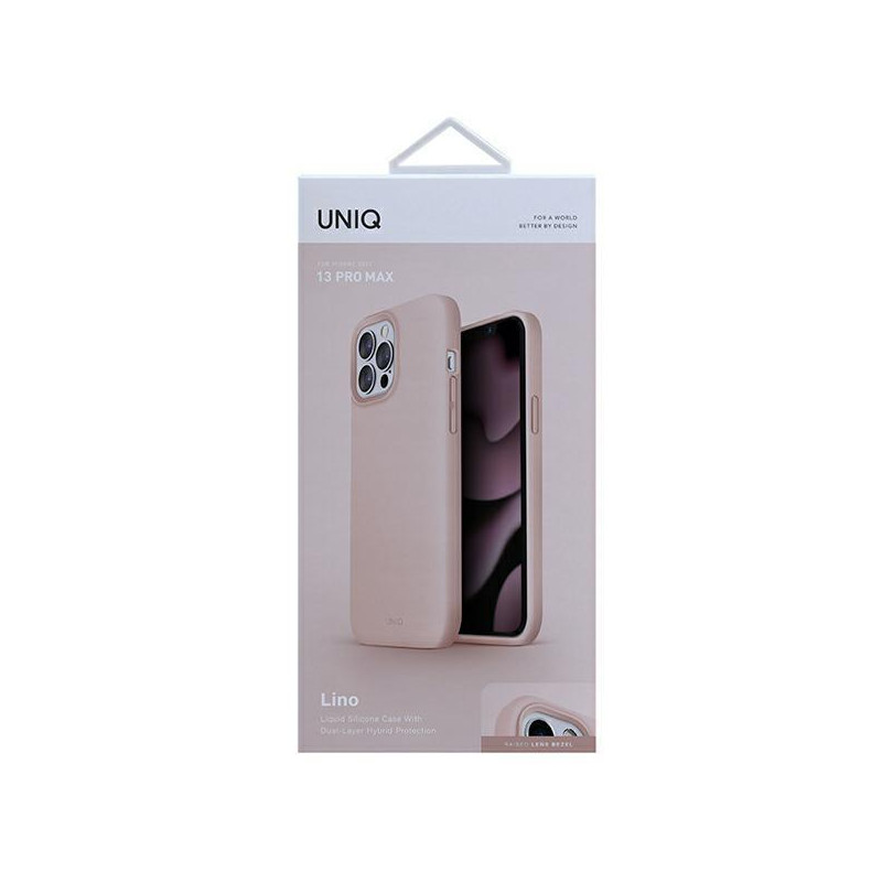 UNIQ Lino dėklas, skirtas iPhone 13 Pro Max - rožinis