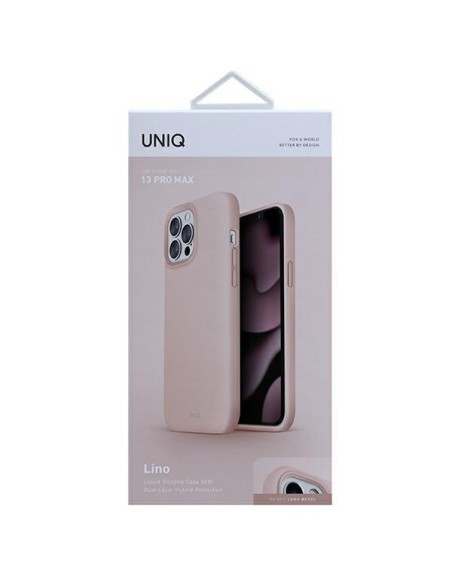 UNIQ Lino dėklas, skirtas iPhone 13 Pro Max - rožinis UNIQ Lino dėklas, skirtas iPhone 13 Pro Max - rožinis