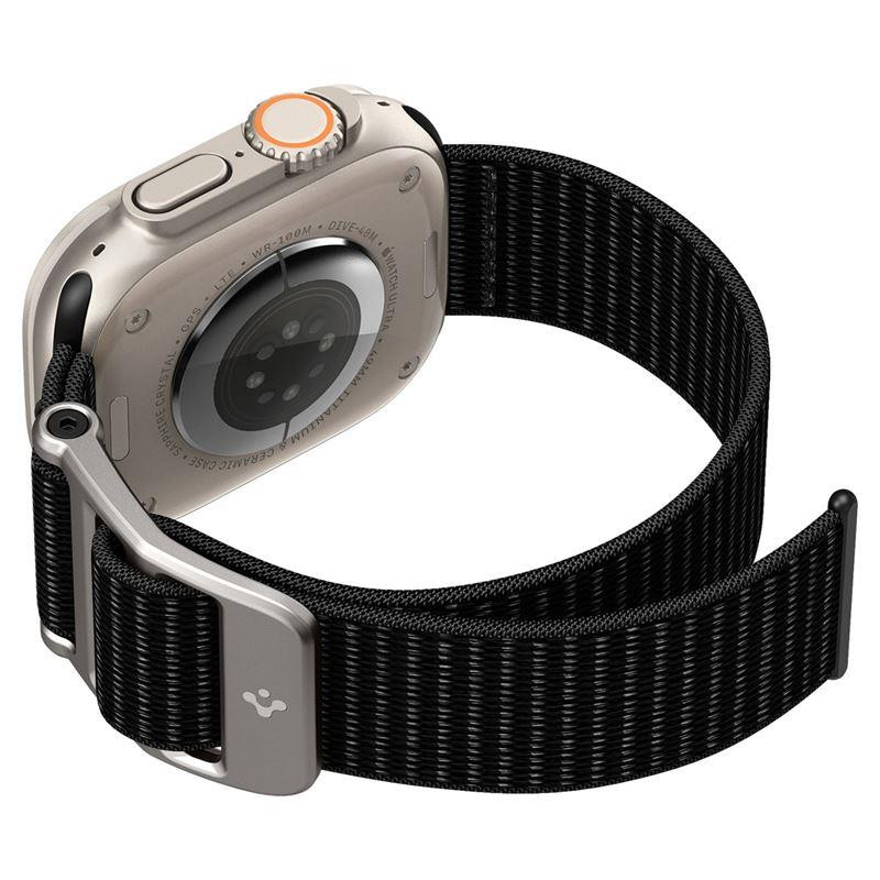 Spigen DuraPro Flex dirželis, skirtas Apple Watch 4/ 5/ 6/ 7/ 8/ 9/ SE/ Ultra (42/ 44/ 45/ 49 mm) – juodas