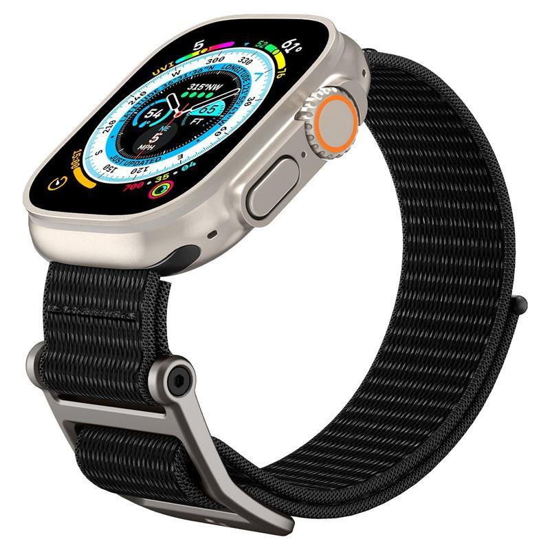 Spigen DuraPro Flex dirželis, skirtas Apple Watch 4/ 5/ 6/ 7/ 8/ 9/ SE/ Ultra (42/ 44/ 45/ 49 mm) – juodas