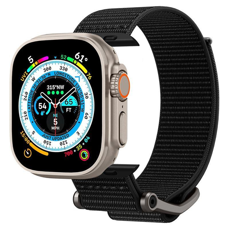 Spigen DuraPro Flex dirželis, skirtas Apple Watch 4/ 5/ 6/ 7/ 8/ 9/ SE/ Ultra (42/ 44/ 45/ 49 mm) – juodas