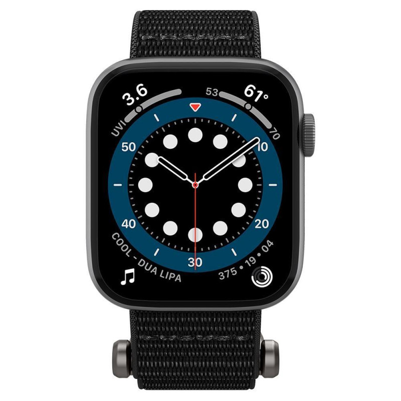 Spigen DuraPro Flex dirželis, skirtas Apple Watch 4/ 5/ 6/ 7/ 8/ 9/ SE/ Ultra (42/ 44/ 45/ 49 mm) – juodas