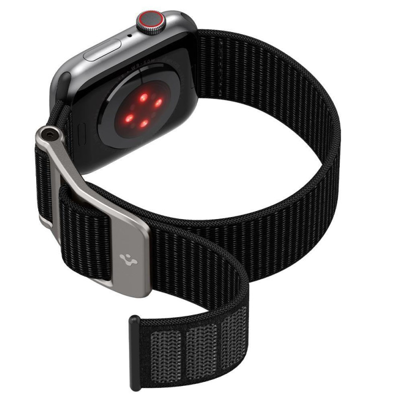 Spigen DuraPro Flex dirželis, skirtas Apple Watch 4/ 5/ 6/ 7/ 8/ 9/ SE/ Ultra (42/ 44/ 45/ 49 mm) – juodas