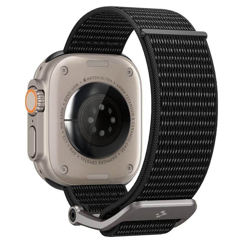 Spigen DuraPro Flex dirželis, skirtas Apple Watch 4/ 5/ 6/ 7/ 8/ 9/ SE/ Ultra (42/ 44/ 45/ 49 mm) – juodas