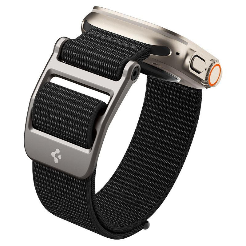 Spigen DuraPro Flex dirželis, skirtas Apple Watch 4/ 5/ 6/ 7/ 8/ 9/ SE/ Ultra (42/ 44/ 45/ 49 mm) – juodas