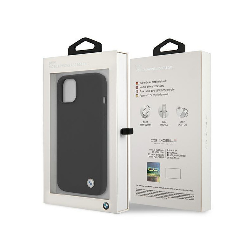 BMW Silicone Signature dėklas iPhone 13 mini - juodas