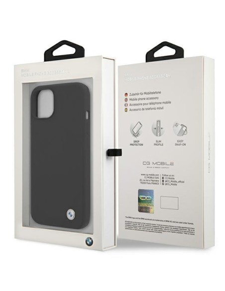 BMW Silicone Signature dėklas iPhone 13 mini - juodas