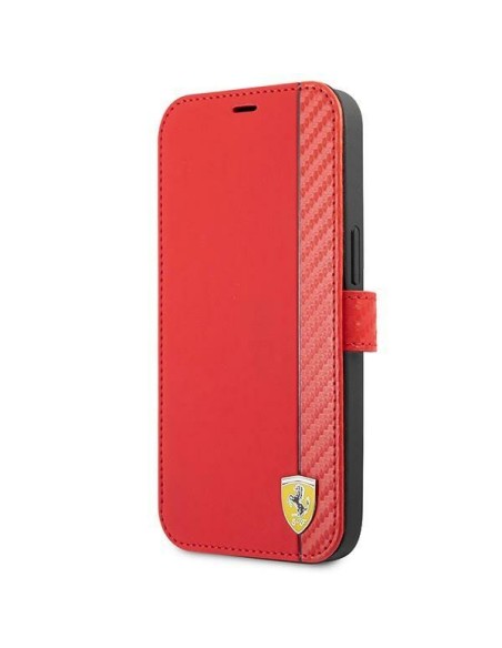 Ferrari On Track Carbon Stripe dėklas iPhone 13 mini - raudonas Ferrari On Track Carbon Stripe dėklas iPhone 13 mini - raudonas