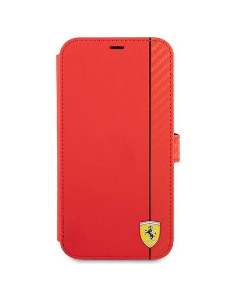 Ferrari On Track Carbon Stripe dėklas iPhone 13 mini - raudonas Ferrari On Track Carbon Stripe dėklas iPhone 13 mini - raudonas