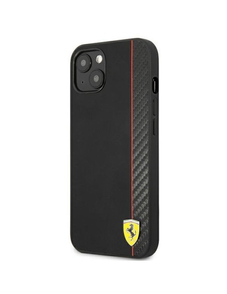 Ferrari On Track Carbon Stripe dėklas iPhone 13 mini - juodas Ferrari On Track Carbon Stripe dėklas iPhone 13 mini - juodas