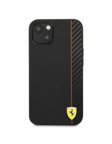 Ferrari On Track Carbon Stripe dėklas iPhone 13 mini - juodas Ferrari On Track Carbon Stripe dėklas iPhone 13 mini - juodas