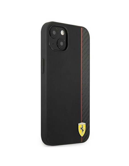 Ferrari On Track Carbon Stripe dėklas iPhone 13 mini - juodas Ferrari On Track Carbon Stripe dėklas iPhone 13 mini - juodas