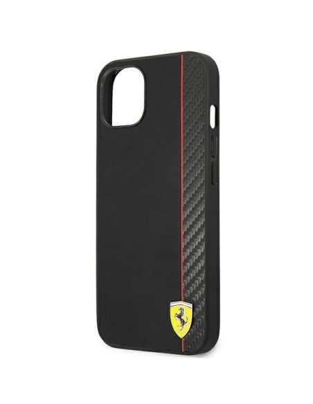 Ferrari On Track Carbon Stripe dėklas iPhone 13 mini - juodas Ferrari On Track Carbon Stripe dėklas iPhone 13 mini - juodas