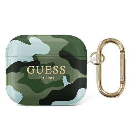Guess Camo Collection dėklas, skirtas AirPods 3 – žalias