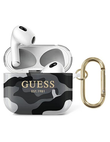 Guess Camo Collection dėklas, skirtas AirPods 3 - juodas Guess Camo Collection dėklas, skirtas AirPods 3 - juodas