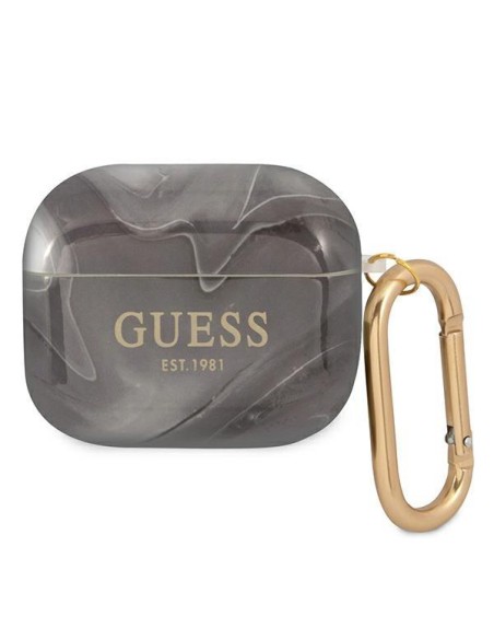 Guess Marble Collection dėklas, skirtas AirPods 3 – juodas Guess Marble Collection dėklas, skirtas AirPods 3 – juodas