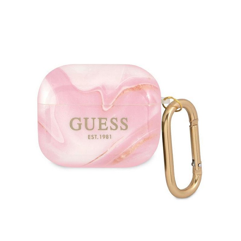 Guess Marble Collection dėklas, skirtas AirPods 3 – rožinis Guess Marble Collection dėklas, skirtas AirPods 3 – rožinis