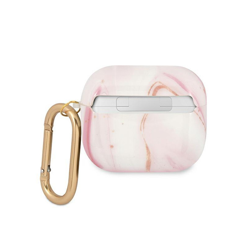 Guess Marble Collection dėklas, skirtas AirPods 3 – rožinis