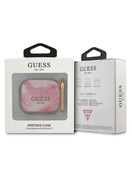 Guess Marble Collection dėklas, skirtas AirPods 3 – rožinis Guess Marble Collection dėklas, skirtas AirPods 3 – rožinis