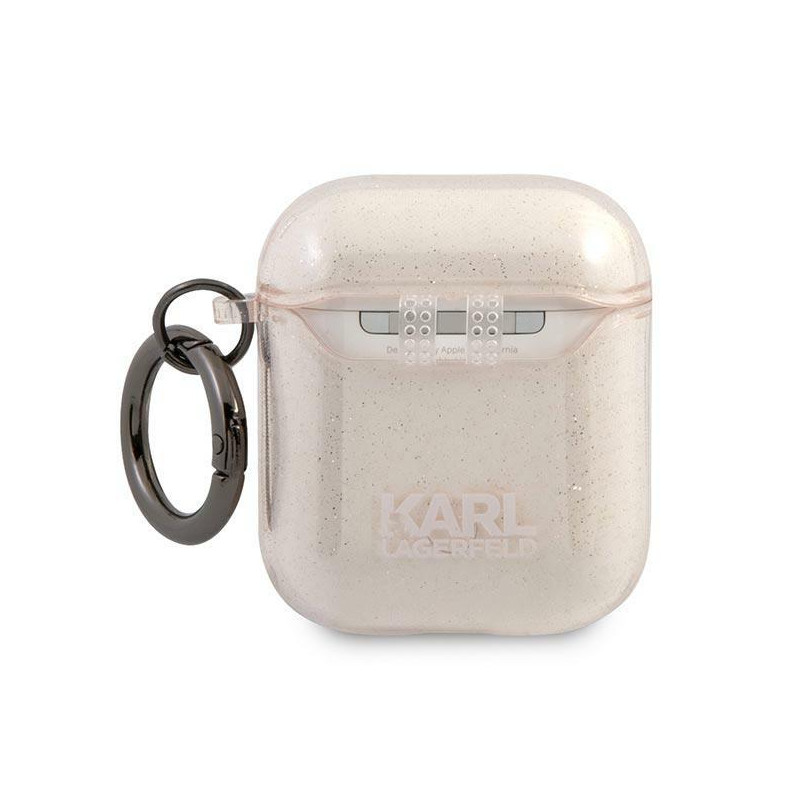 Karl Lagerfeld Glitter Karl& 39 s Head dėklas, skirtas AirPods 1/ 2 – auksinis