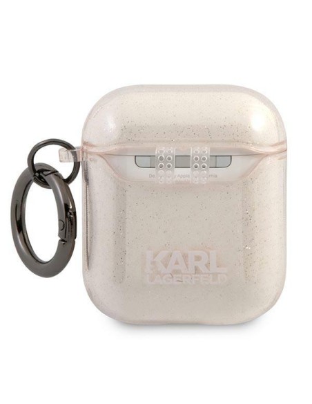 Karl Lagerfeld Glitter Karl& 39 s Head dėklas, skirtas AirPods 1/ 2 – auksinis Karl Lagerfeld Glitter Karl& 39 s Head dėklas, skirtas AirPods 1/ 2 – auksinis