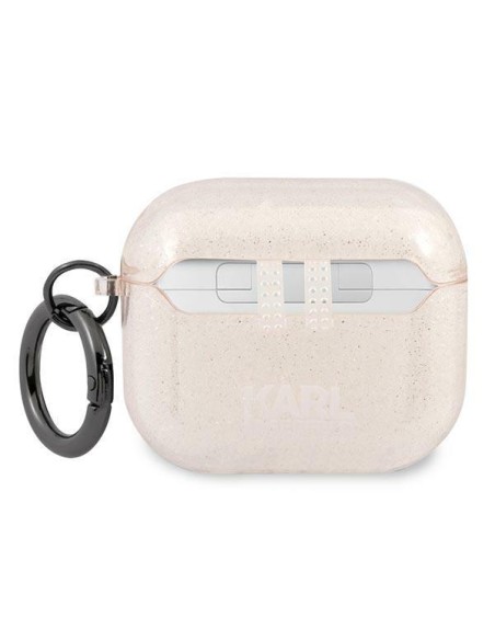 Karl Lagerfeld Glitter Karl& 39 s Head dėklas, skirtas AirPods 3 – auksinis