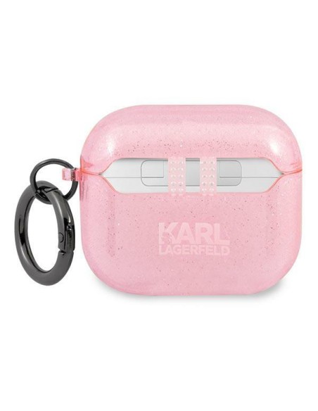 Karl Lagerfeld Glitter Karl& 39 s Head dėklas, skirtas AirPods 3 – rožinis Karl Lagerfeld Glitter Karl& 39 s Head dėklas, skirtas AirPods 3 – rožinis
