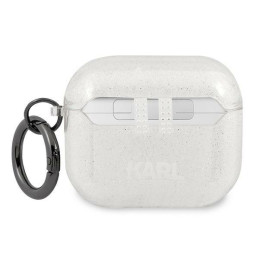 Karl Lagerfeld Glitter Karl& 39 s Head dėklas, skirtas AirPods 3 – sidabrinis
