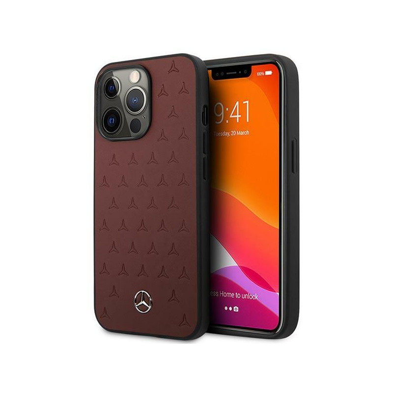 Mercedes Leather Stars Pattern dėklas, skirtas iPhone 13 Pro / iPhone 13 - raudonas Mercedes Leather Stars Pattern dėklas, skirtas iPhone 13 Pro / iPhone 13 - raudonas