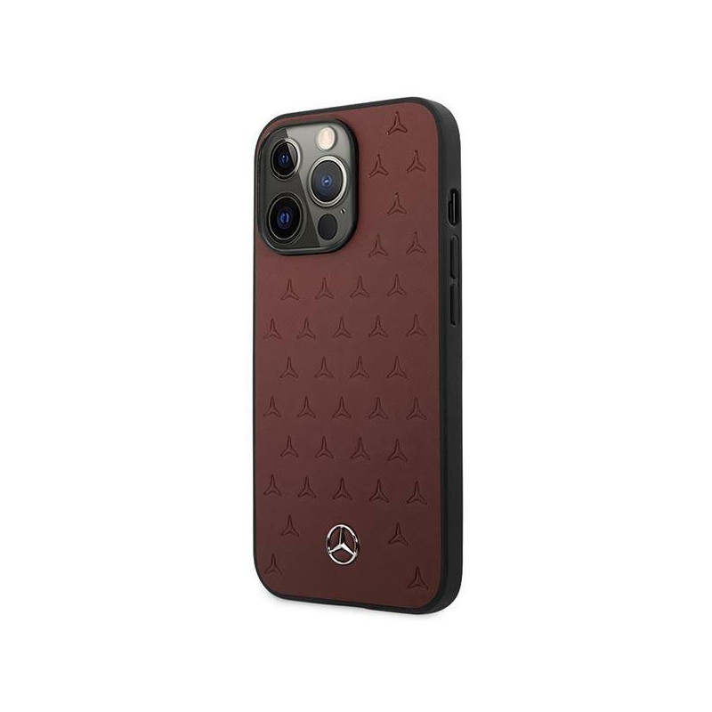 Mercedes Leather Stars Pattern dėklas, skirtas iPhone 13 Pro / iPhone 13 - raudonas