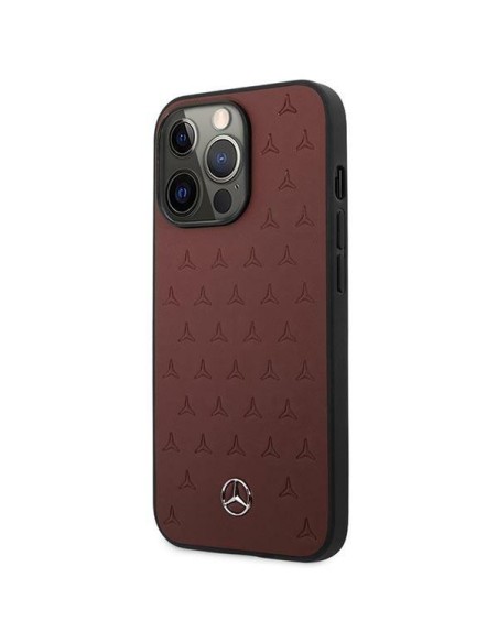 Mercedes Leather Stars Pattern dėklas, skirtas iPhone 13 Pro / iPhone 13 - raudonas Mercedes Leather Stars Pattern dėklas, skirtas iPhone 13 Pro / iPhone 13 - raudonas