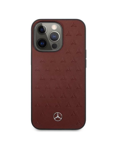 Mercedes Leather Stars Pattern dėklas, skirtas iPhone 13 Pro / iPhone 13 - raudonas Mercedes Leather Stars Pattern dėklas, skirtas iPhone 13 Pro / iPhone 13 - raudonas