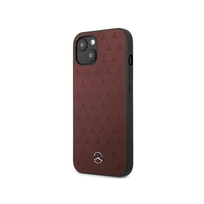 Mercedes Leather Stars Pattern dėklas iPhone 13 - raudonas