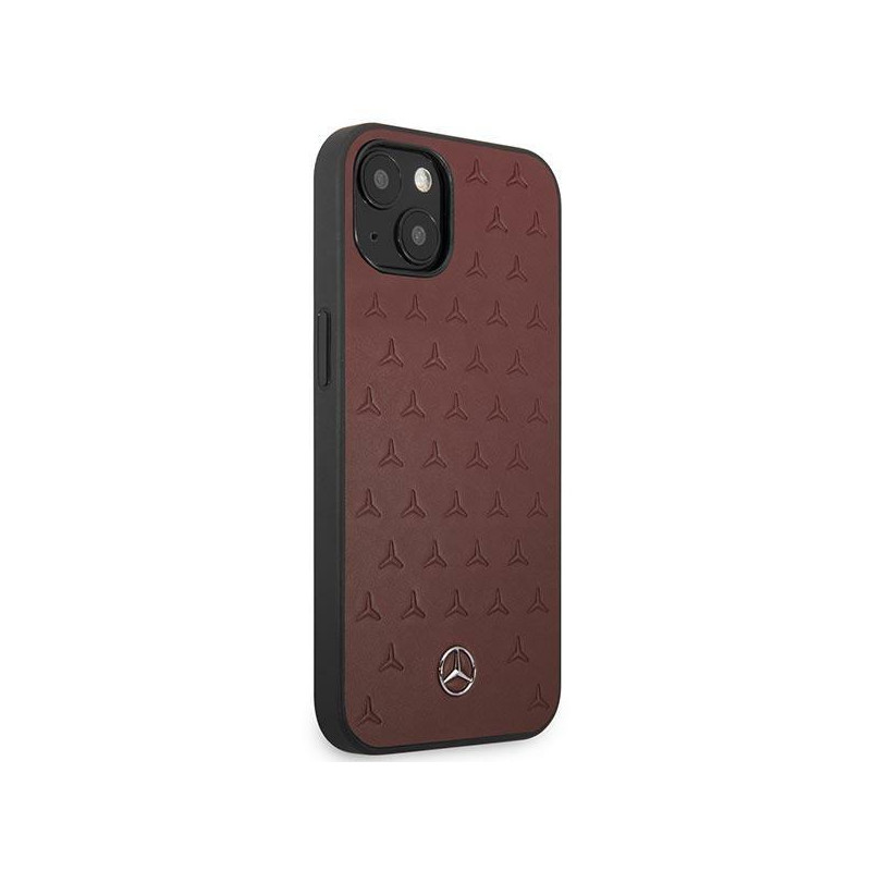 Mercedes Leather Stars Pattern dėklas iPhone 13 - raudonas