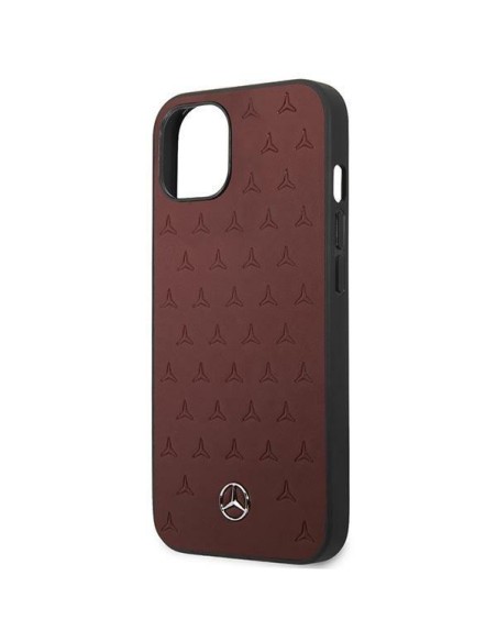 Mercedes Leather Stars Pattern dėklas iPhone 13 - raudonas Mercedes Leather Stars Pattern dėklas iPhone 13 - raudonas