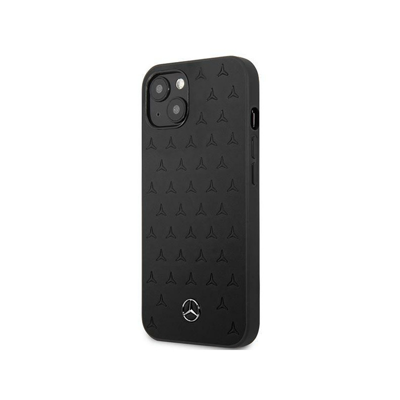 Mercedes Leather Stars Pattern dėklas iPhone 13 mini - juodas