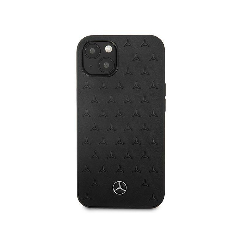 Mercedes Leather Stars Pattern dėklas iPhone 13 mini - juodas