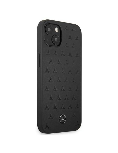 Mercedes Leather Stars Pattern dėklas iPhone 13 mini - juodas Mercedes Leather Stars Pattern dėklas iPhone 13 mini - juodas
