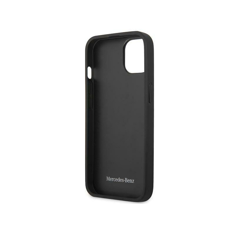 Mercedes Leather Stars Pattern dėklas iPhone 13 mini - juodas
