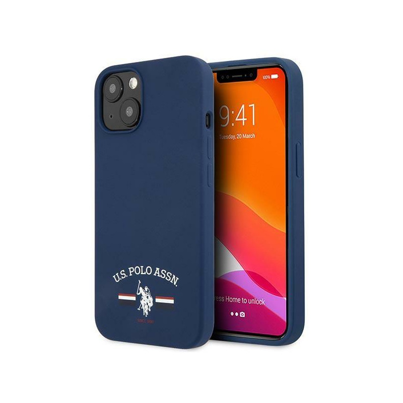 JAV Polo Assn byla Silikono kolekcija iPhone 13 - tamsiai mėlyna